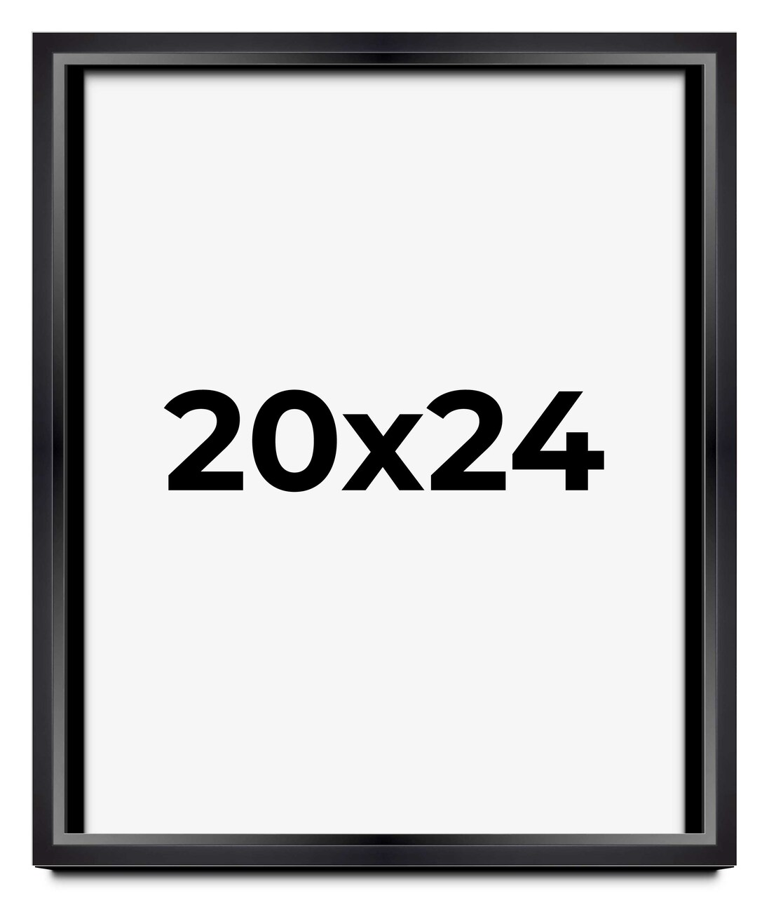 20x24 Modern Shadow Box 1.5" Depth Black Picture Frame - UV Acrylic, Backing, Hanging Hardware